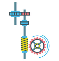 Rotating Gears Color Icon Industrial Machinery