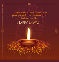 Happy Diwali Wished Greeting Card Design