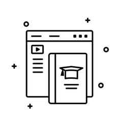 Online Graduation Exam Line Icon On Transparent