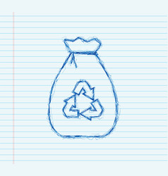 Sketch Garbage Bag Icon Trash Bag Stock