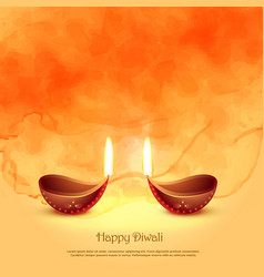 Burning Diya Lamps For Diwali Festival Greeting