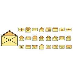 Envelope Icons Set Color