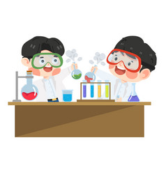 Kids Boy Student Scientist Do Research In The Lab