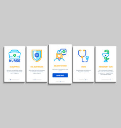 Nurse Medical Aid Onboarding Elements Icons Set