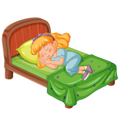 A Child Sleeping Soundly In Bed