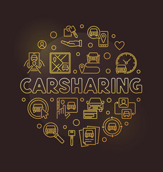 Carsharing Concept Round Golden Linear - Car