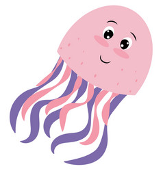 Cute Pink Purple Octopus Baby Baby Cartoon Flat