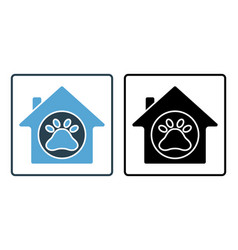 Dog Cat Pet House Icon Solid Style