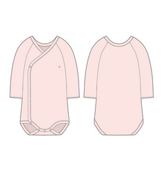 Onesie With A Crossover Neckline And Long Sleeves