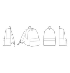 Set Of Fashion Backpack Silhouette Bag