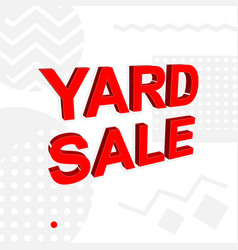 Advertising Banner Or Poster With Yard Sale Text