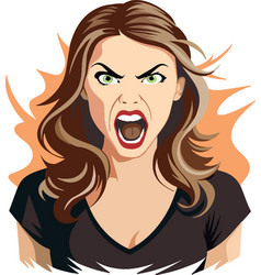 Angry Woman Cartoon With Fierce