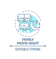 Family Movie Night Concept Icon