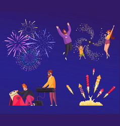 Fireworks Cartoon Set