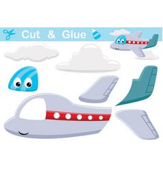 Funny Air Plane Cartoon With Clouds