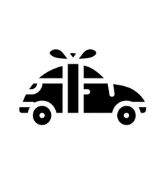 Car Raffle Glyph Icon Isolated