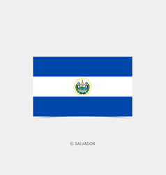 El Salvador Rectangle Flag Icon With Shadow