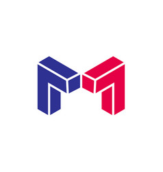 Letter M Magnet 3d Geometric Logo