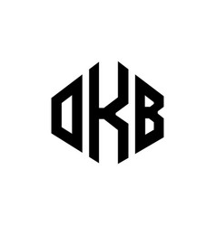 Okb Letter Logo Design With Polygon Shape