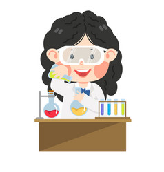 Cute Girl Student Scientist Do Research In The Lab