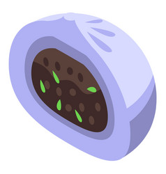 Half Baozi Icon Isometric Chinese Food