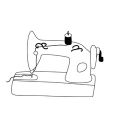 Hand Drawn Retro Sewing Machine Outline Icon