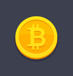 Bitcoin Cartoon Icon On Dark Background