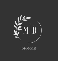 Initial Letter Mb Wedding Monogram Logo Design