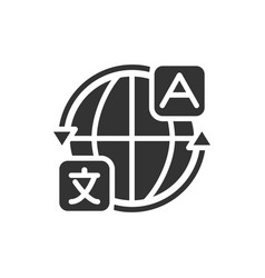 Machine Translation Software Black Glyph Icon