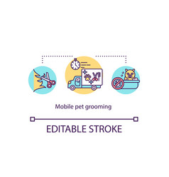 Mobile Pet Grooming Salon Concept Icon