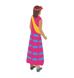 Republic Chad Woman Icon Isometric Travel