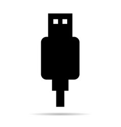 Usb Plug Cable Icon Technology With Shadow