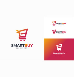 B Shopping Cart Logo Designs Concept Simple Icon