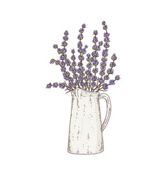 Beautiful Bouquet Lavender Flowers In Vase