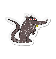 Retro Distressed Sticker Of A Cartoon Evil Rat