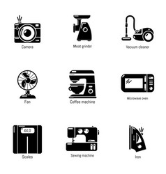 Women Factory Icons Set Simple Style