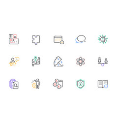 Calendar Equity And Messenger Line Icons