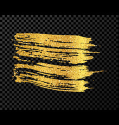 Gold Brush Stroke On Dark Transparent Background