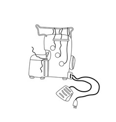 Hand Drawn Outline Sewing Machine Overlocker Icon