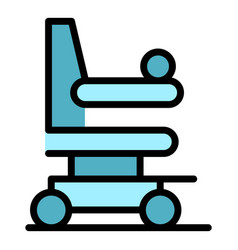 Patient Electric Wheelchair Icon Flat