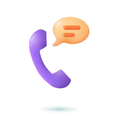 Phone Handset With Speech Bubble 3d Cartoon Style