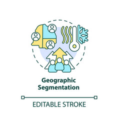 Geographic Segmentation Concept Icons Set