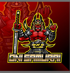 Samurai warrior esport mascot logo design Vector Image