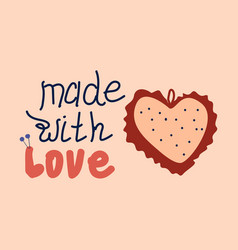 Sewing Heart And Lettering Made With Love - Card