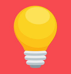 Yellow Light Bulb Flat Icon