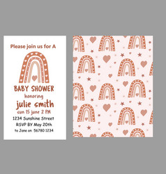 Boho Baby Shower Invitation Card Template