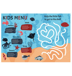 Cute Colorful Template For Childrens Menu With