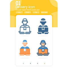 Delivery Icon With Multiple Style