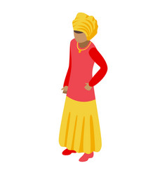 Republic Chad Woman Icon Isometric Africa