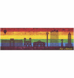 San Antonio On Lgbt Flag Background